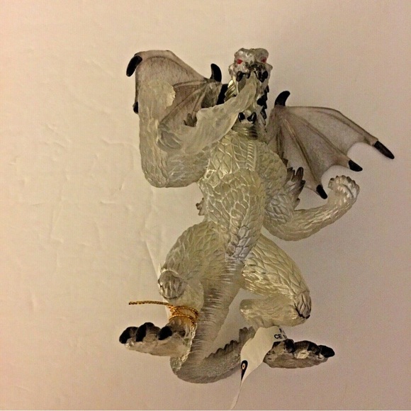Papo Dragon of Brightness Toy Figure Silver Tone NWT - Picture 3 of 8